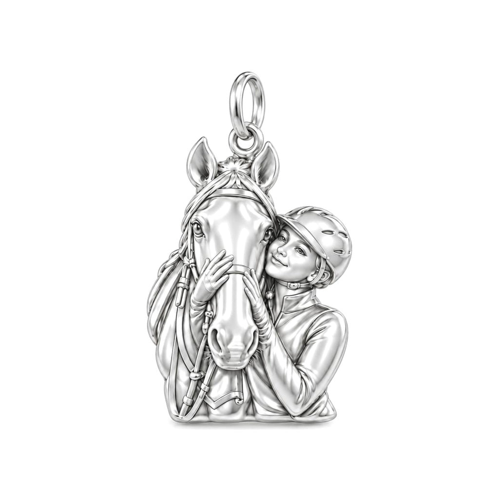 Soul Bond Equestrian Charm Bracelet – Personalized Horse Lover Gift – silver charm, front view