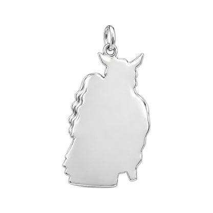 Soul Bond Horse and Rider Charm Bracelet – Personalized Gift – back of the charm, engraving area