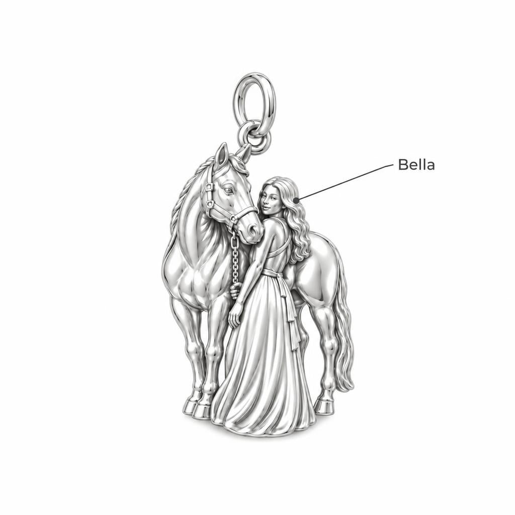Soul Bond Horse and Rider Charm Bracelet – Personalized Horse Lover – personalization guide