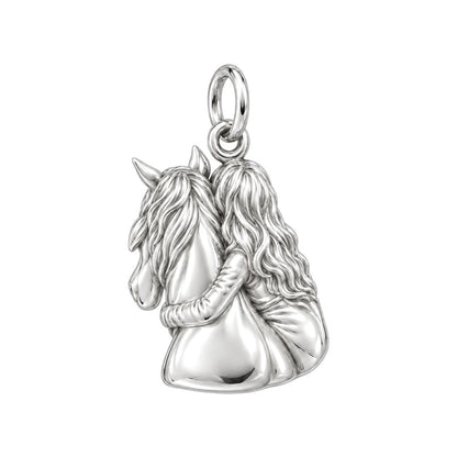 Soul Bond Horse Hug Charm Bracelet – Personalized Horse Mom Gift – back of the charm, engraving area