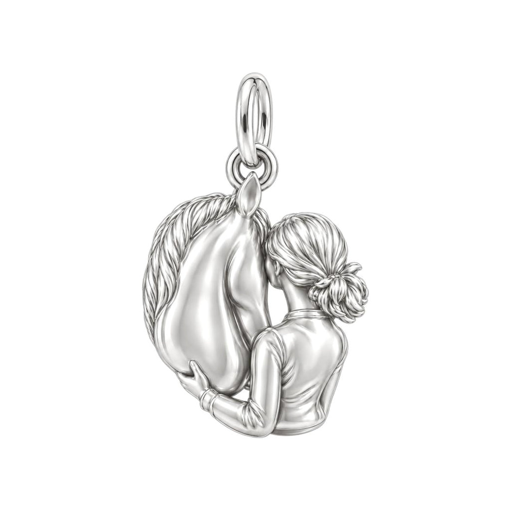 Soul Bond Horse Kiss Charm Bracelet – Personalized Horse Mom Gift – back of the charm, engraving area