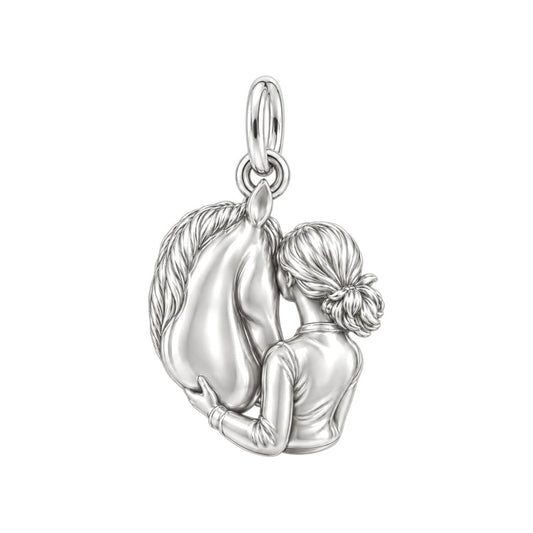 Soul Bond Horse Kiss Charm Bracelet – Personalized Horse Mom Gift – back of the charm, engraving area