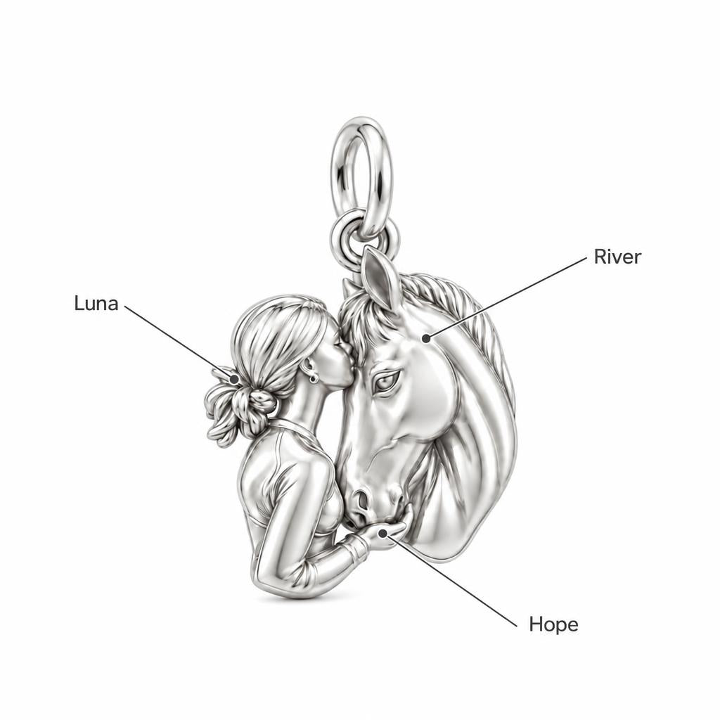 Soul Bond Horse Kiss Charm Bracelet – Personalized Horse Mom Gift – personalization guide