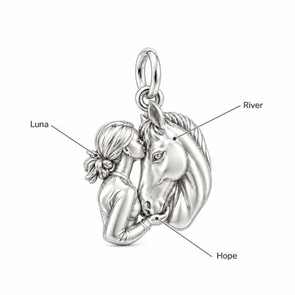 Soul Bond Horse Kiss Charm Bracelet – Personalized Horse Mom Gift – personalization guide