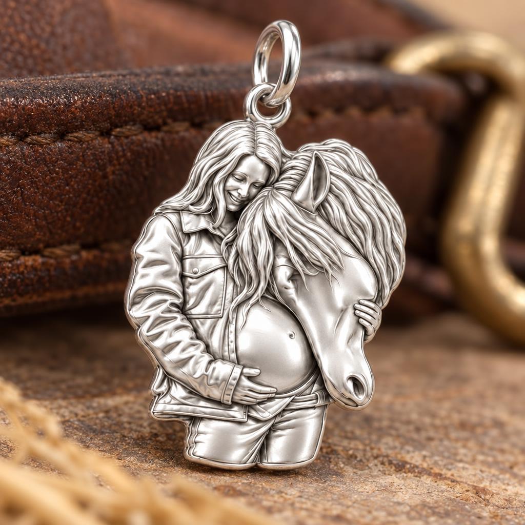 Soul Connection Charm Bracelet – Personalized Horse Lover Gift – macro detail of the charm