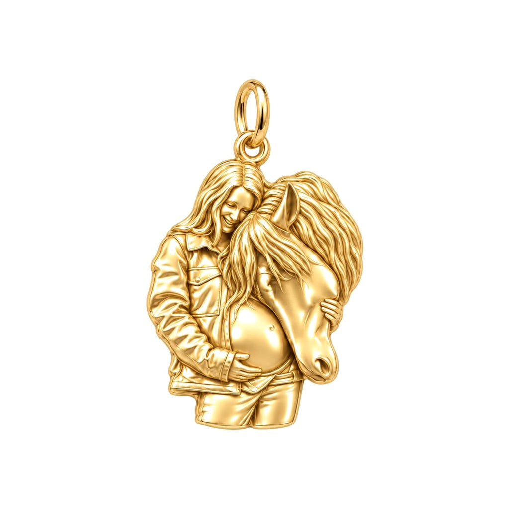 Soul Connection Charm Bracelet – Personalized Horse Lover Gift – 18K gold charm, front view
