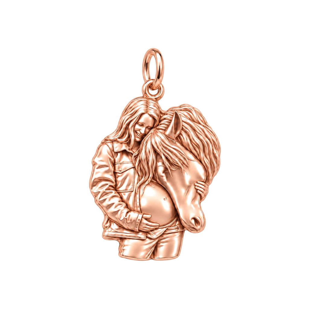 Soul Connection Charm Bracelet – Personalized Horse Lover Gift – rose gold charm, front view