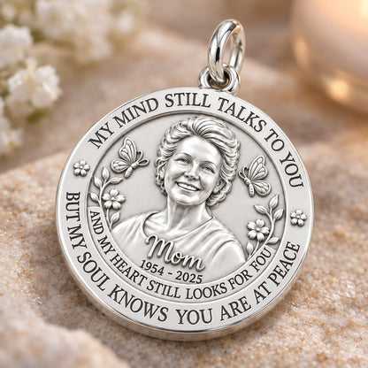 Soul Knows Peace Charm Bracelet – Personalized Memorial Gift – macro detail of the charm