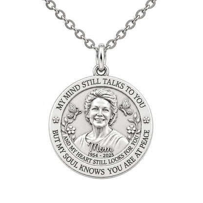 Soul Knows Peace Memorial Charm Necklace Set – silver, front view