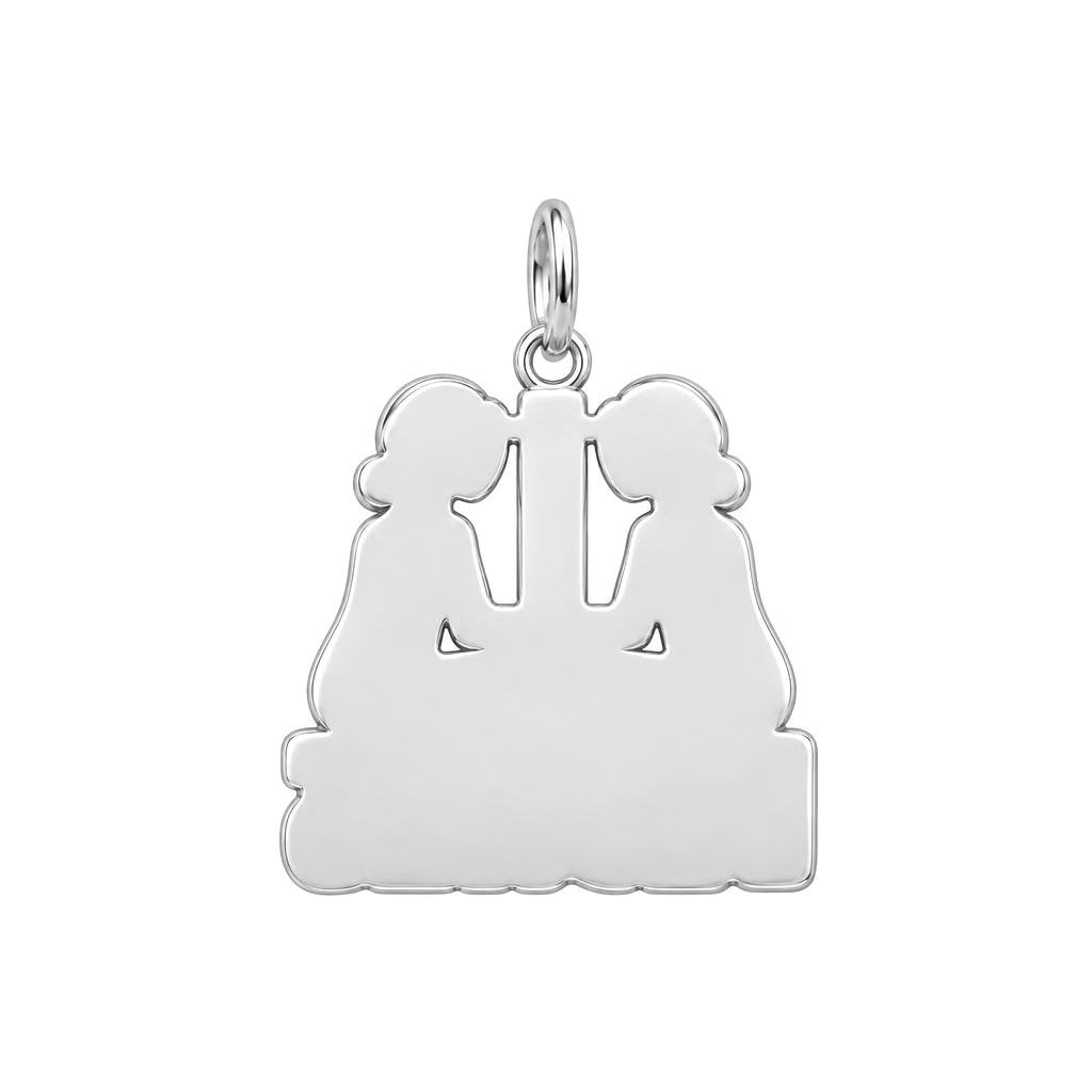 Soul Sister Besties Charm Keychain – back of the charm, engraving area