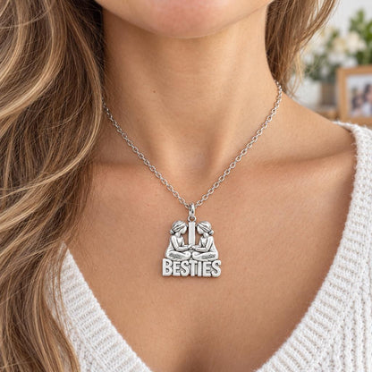 Soul Sister Besties Charm Necklace Set – worn / in use