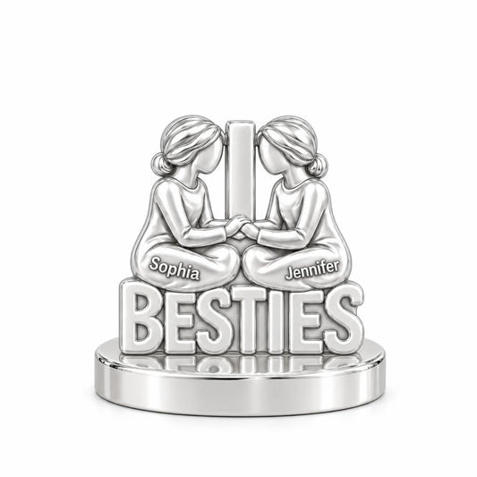 Soul Sister Besties Keepsake Plaque – silver, front view
