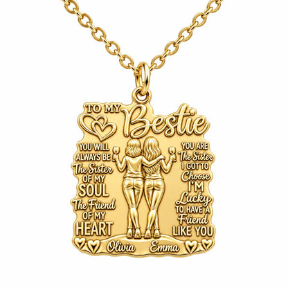 Soul Sister Wine Besties Charm Necklace Set – 18K gold, front view