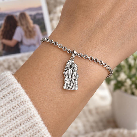 Soul Sisters Back to Back Charm Bracelet Set – worn / in use