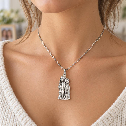 Soul Sisters Back to Back Charm Necklace Set – worn / in use