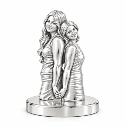 Soul Sisters Back to Back Keepsake Plaque – silver, front view