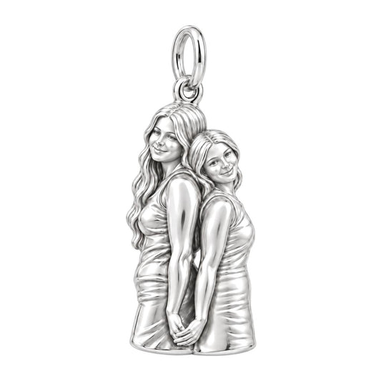 Soul Sisters Charm Bracelet – Personalized Bestie Gift – silver charm, front view