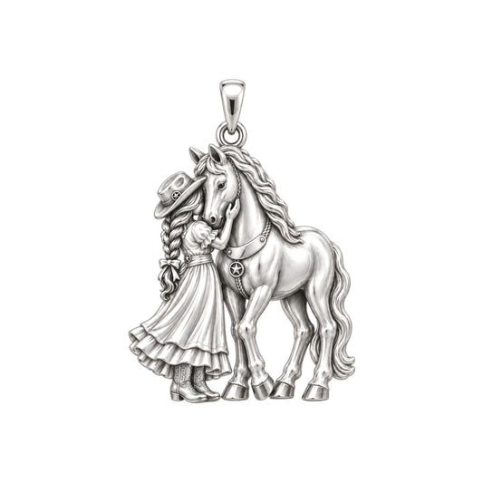 Soul Sisters Equine Bond Charm Bracelet – Personalized Horse Gift – silver charm, front view