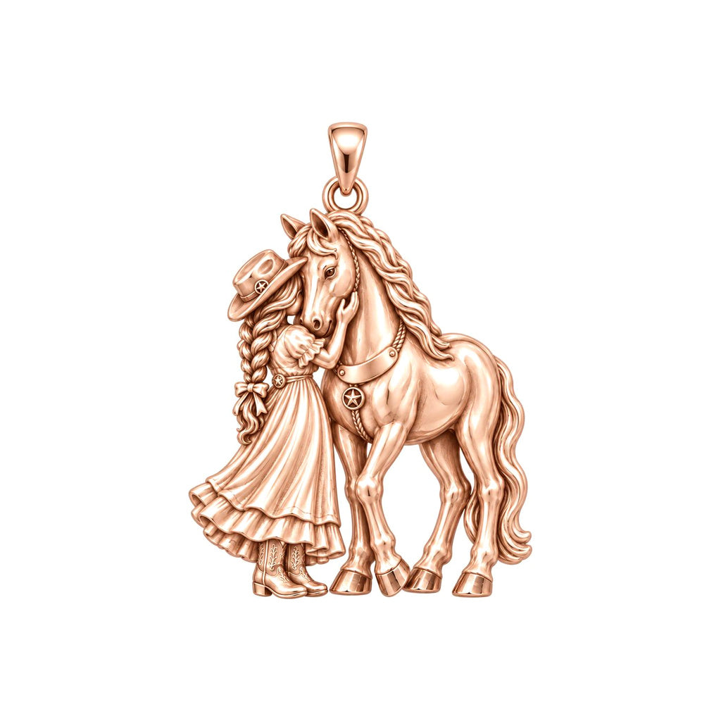 Soul Sisters Equine Bond Charm Bracelet – Personalized Horse Gift – rose gold charm, front view