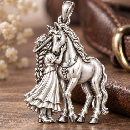 Soul Sisters Equine Bond Charm Bracelet – Personalized Horse Gift – macro detail of the charm