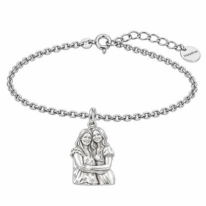 Soul Sisters Portrait Charm Bracelet Set – silver, front view