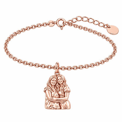 Soul Sisters Portrait Charm Bracelet Set – rose gold, front view