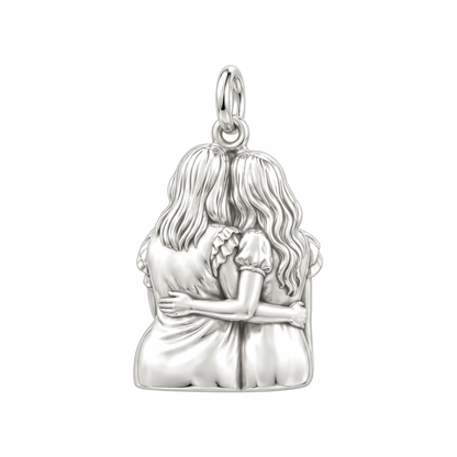 Soul Sisters Portrait Charm Necklace Set – back of the charm, engraving area