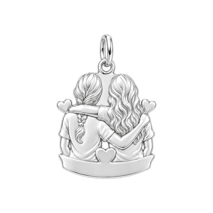 Soul Sisters Side-by-Side Charm Bracelet – Personalized Friend Gift – back of the charm, engraving area