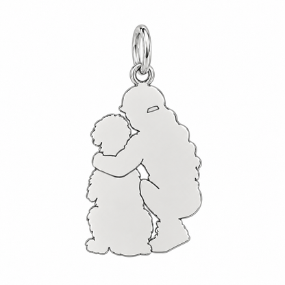 Soulmate Hug Custom Photo Charm Bracelet Set – back of the charm, engraving area