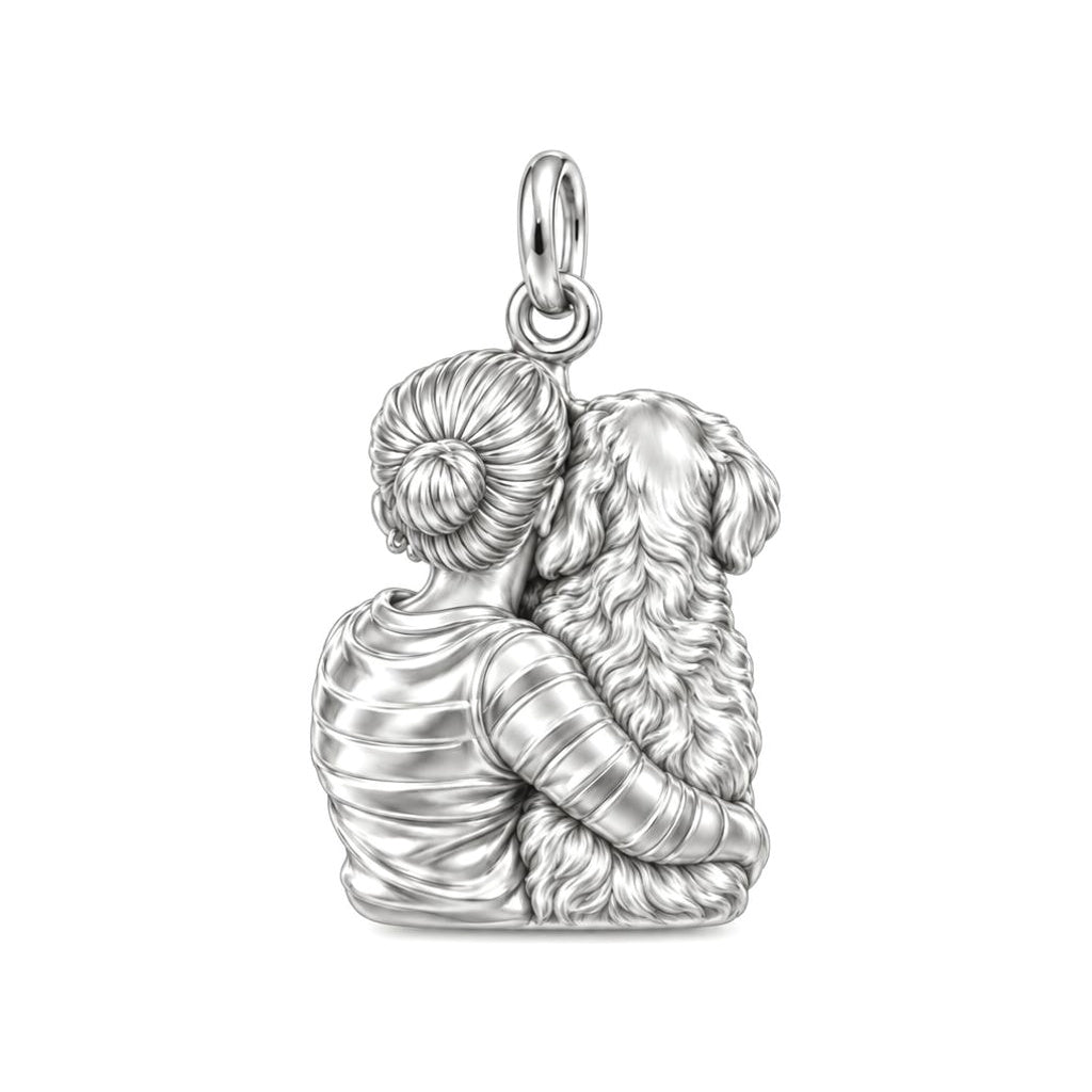 Soulmate Hug Custom Photo Charm Necklace Set – back of the charm, engraving area