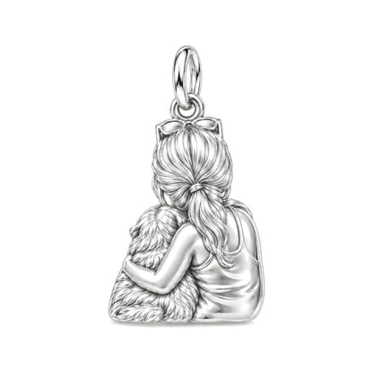 Soulmate Hug Portrait Huggie Charm Earrings – back of the charm, engraving area