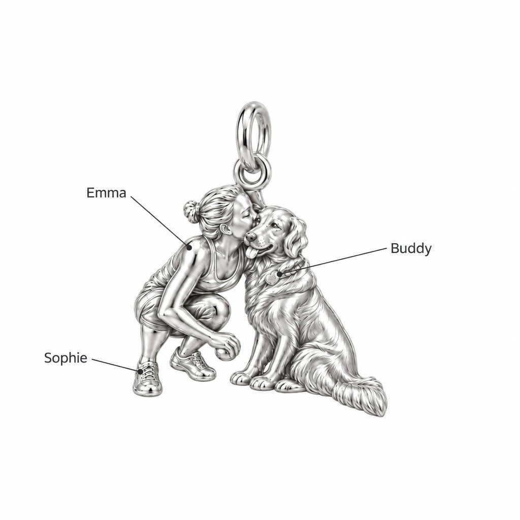 Soulmate Sculpted Pose Charm Bracelet – Personalized Dog Mom Gift – personalization guide