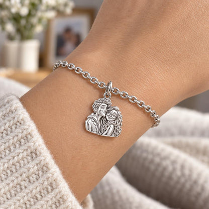 Soulmate Sketch Charm Bracelet Set – worn / in use