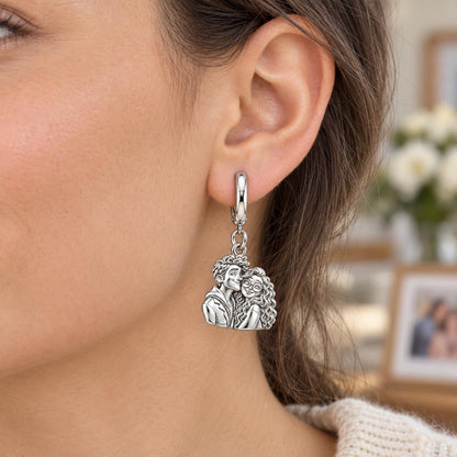 Soulmate Sketch Huggie Charm Earrings – worn / in use