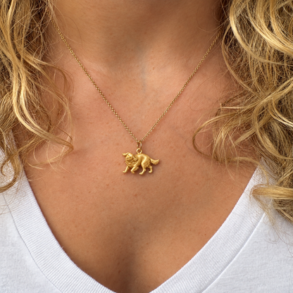 200+ Dog Breeds Little Love Charm Only – 18K Gold Vermeil — necklace model photo | skill-1126-20260910