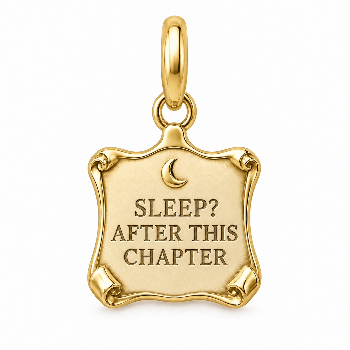 Sleep After This Chapter Charm | gold | 23d4de926ccba7f769ae6dbc1a36807dbc1c57624f27aca7959e7f8df785f6e6
