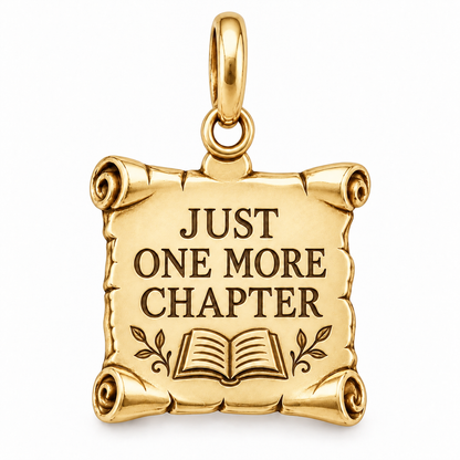Just One More Chapter Charm | gold | 36184a676c0f7fc4a36ebf7825de486ba5b15a5ac1fdfadf438059e47408b8b6