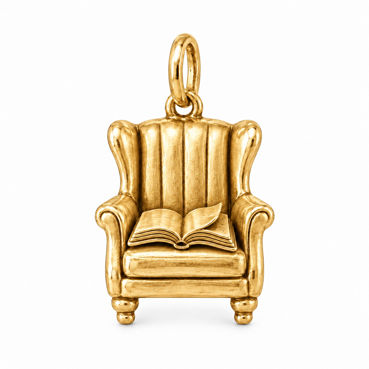 Cozy Reading Chair Charm | gold | ac7d862187c1c9f05020862316aac50ca9d377729f9b75e03ac92b63f3bda1d1