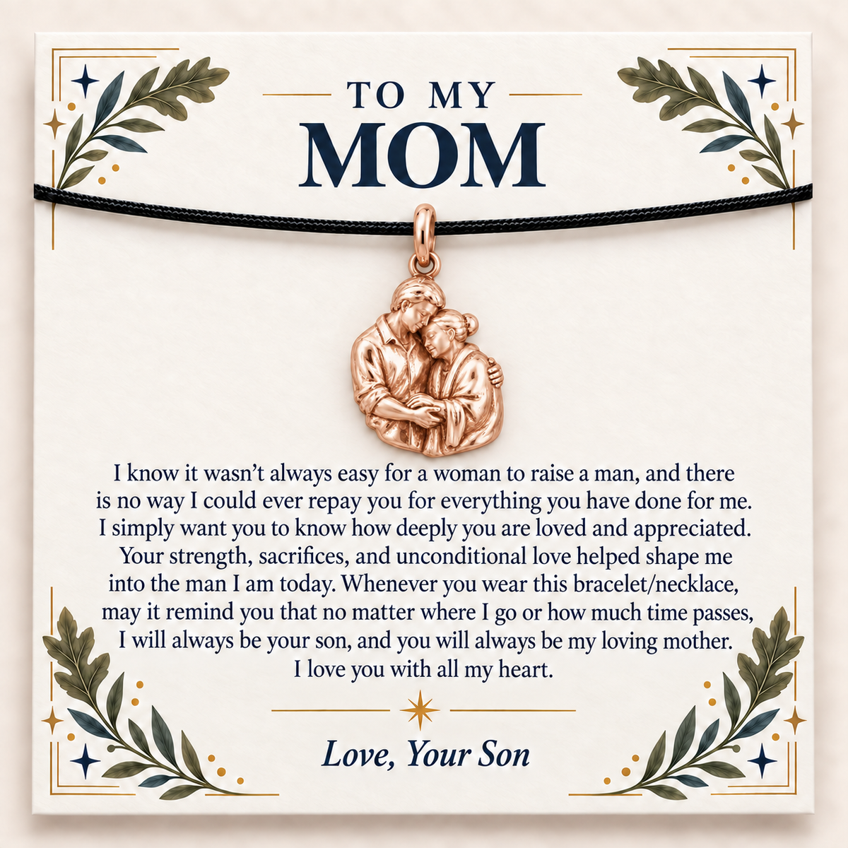 Supporting Hands Always Your Son Charm | rose | 5f3d3615d20ec00b546636ac33aa588c8cd87c0812f5bf5941077381ecb3bed4