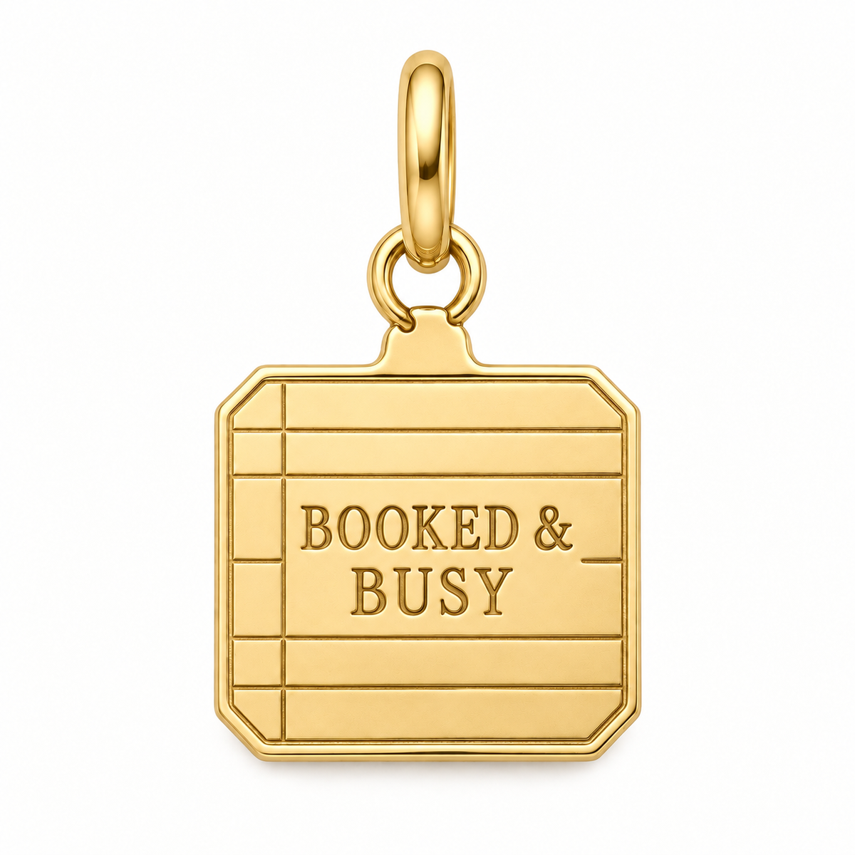 Booked and Busy Charm | gold | 7166bbbf8340172435ae197e3317a650649eb1aa53512bdc7855baa627e5e157