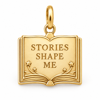 Stories Shape Me Charm | gold | c0f70b27a593989124ba44e24594b2a6f3a697f4dd30e626fa939b671c56ac16