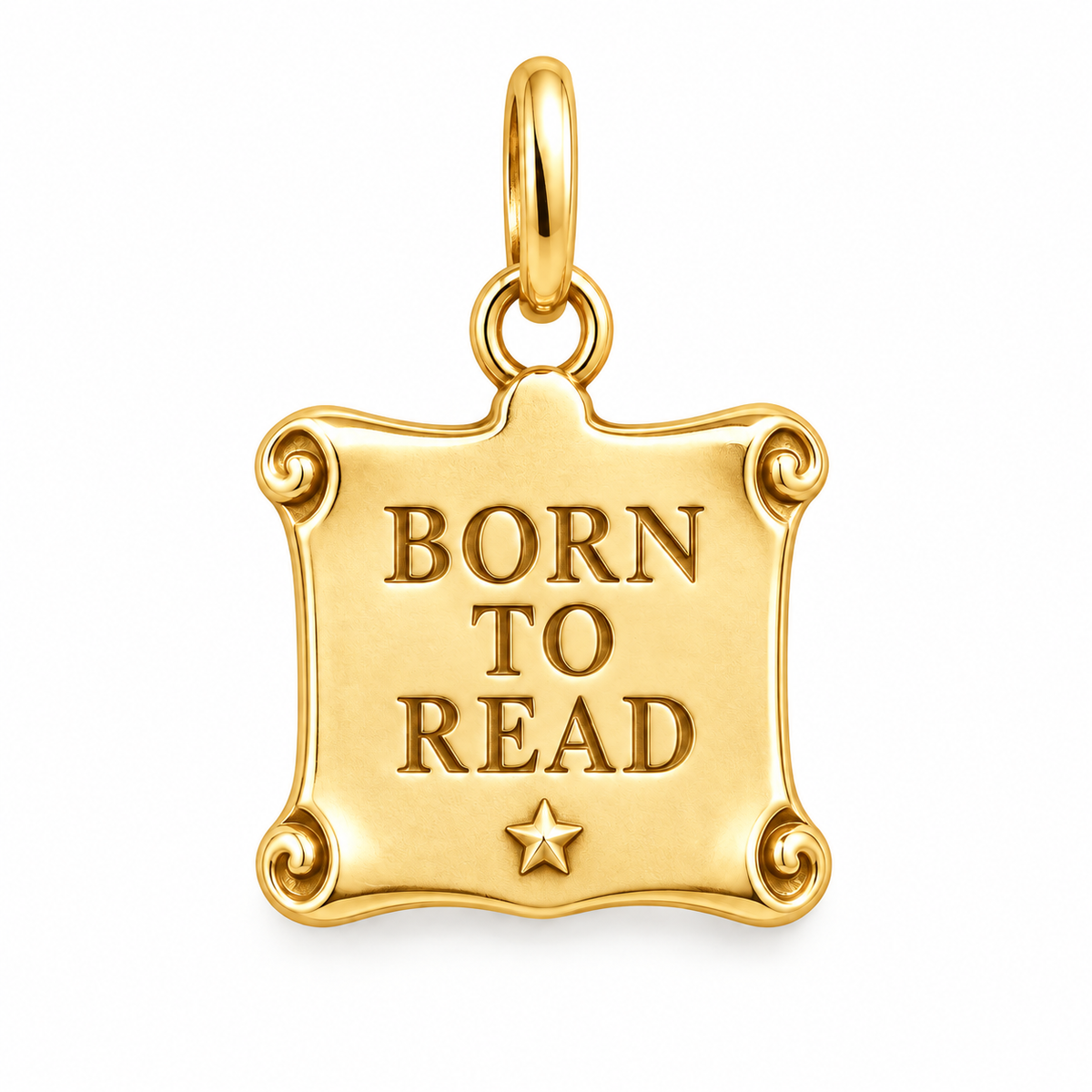 Born to Read Charm | gold | 8dee24cf280fc9bb07881347ad1d48adb9bd5c0e0914815cb8b260a7a257af57