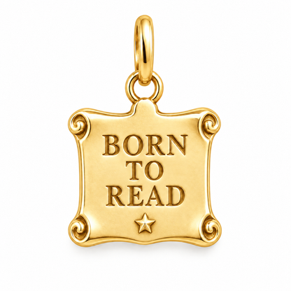 Born to Read Charm | gold | 8dee24cf280fc9bb07881347ad1d48adb9bd5c0e0914815cb8b260a7a257af57