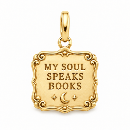 My Soul Speaks Books Charm | gold | 9aa698dd8f59f87605d374c10e14379abc24184294b333aed76fcab256cd95e6