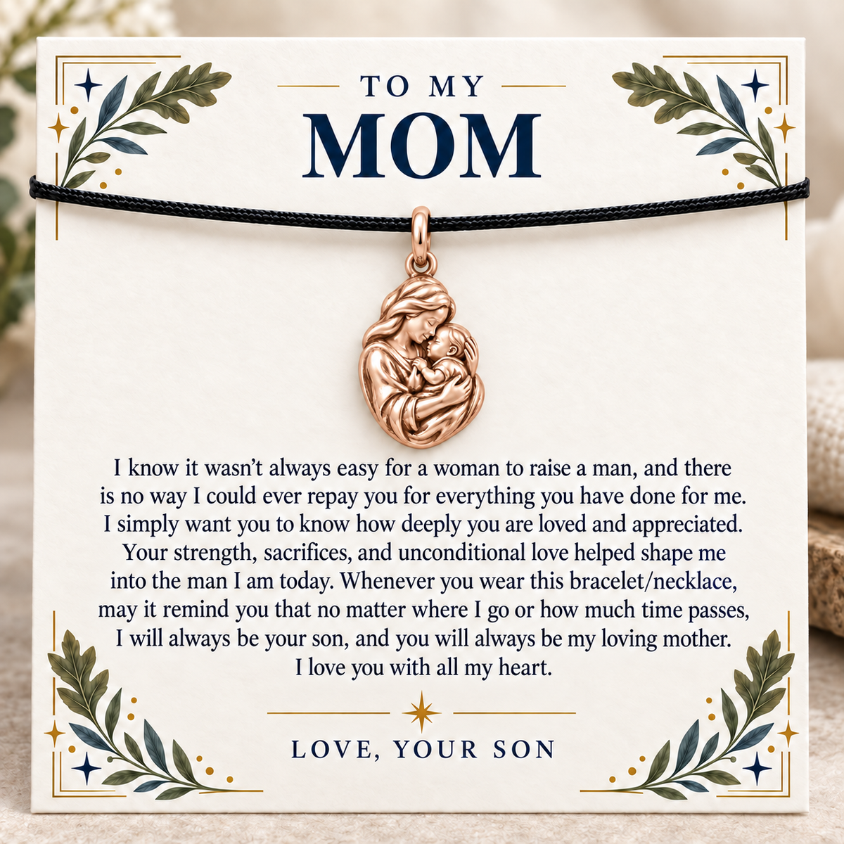 Always Your Son Embrace Charm | rose | d6fe1628341ba0def6d59c85d7234ef6c3b969a673fcedd48a099f3112abd16f