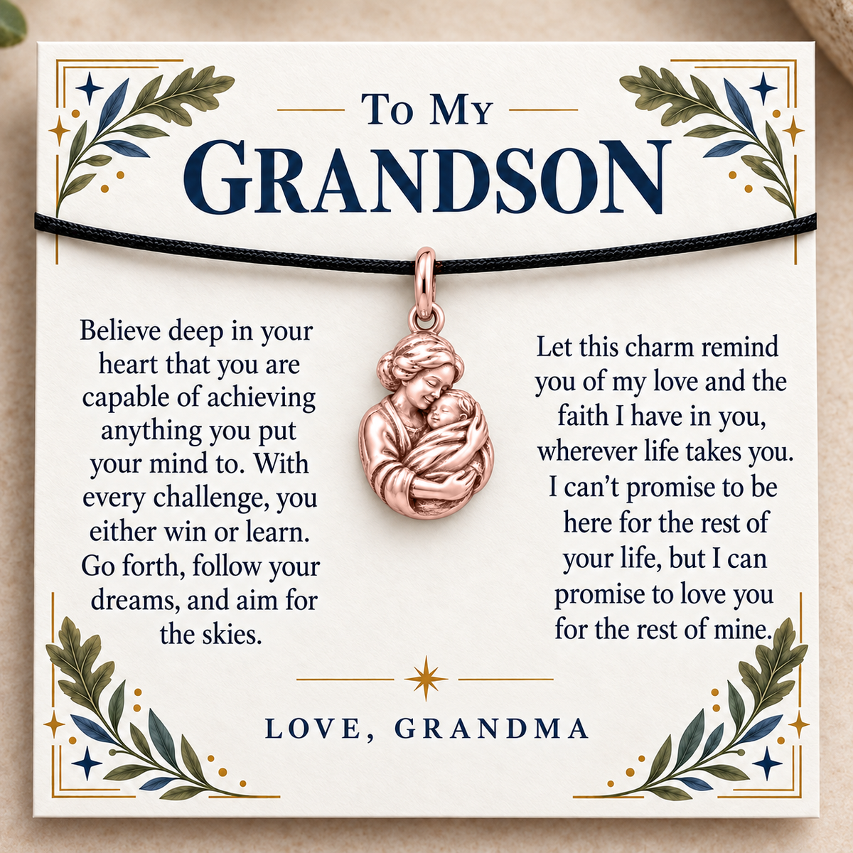 Grandma's Embrace Grandson Charm | rose | a45f124a6d305b9efd60c993b5aae7a9f6ed0d4d9f6ca5d0abfa6b24adc47eac