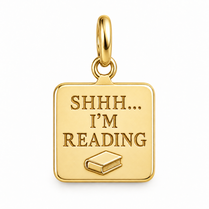 Shhh I'm Reading Charm | gold | 039f33e4d6b26fc011dcb7b978b0a16097fa3f7217ebcad80a9a701acd42ef37