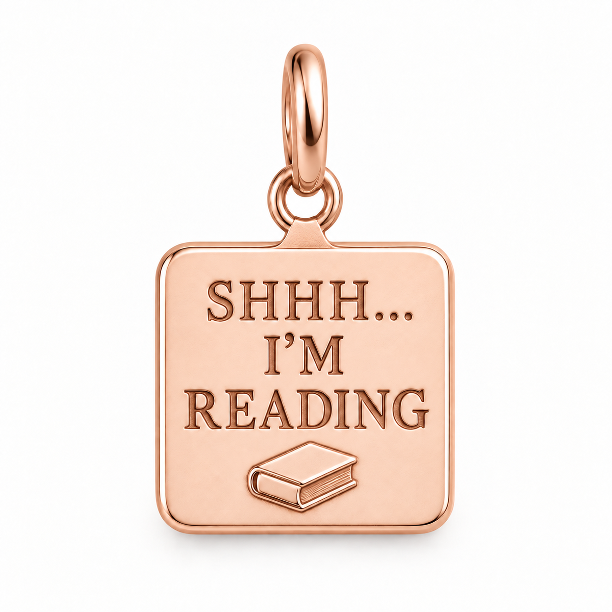 Shhh I'm Reading Charm | rose | 4e086809eb74f24cbe66381e1794389097a519413729f601e1c268ad0ae99d47
