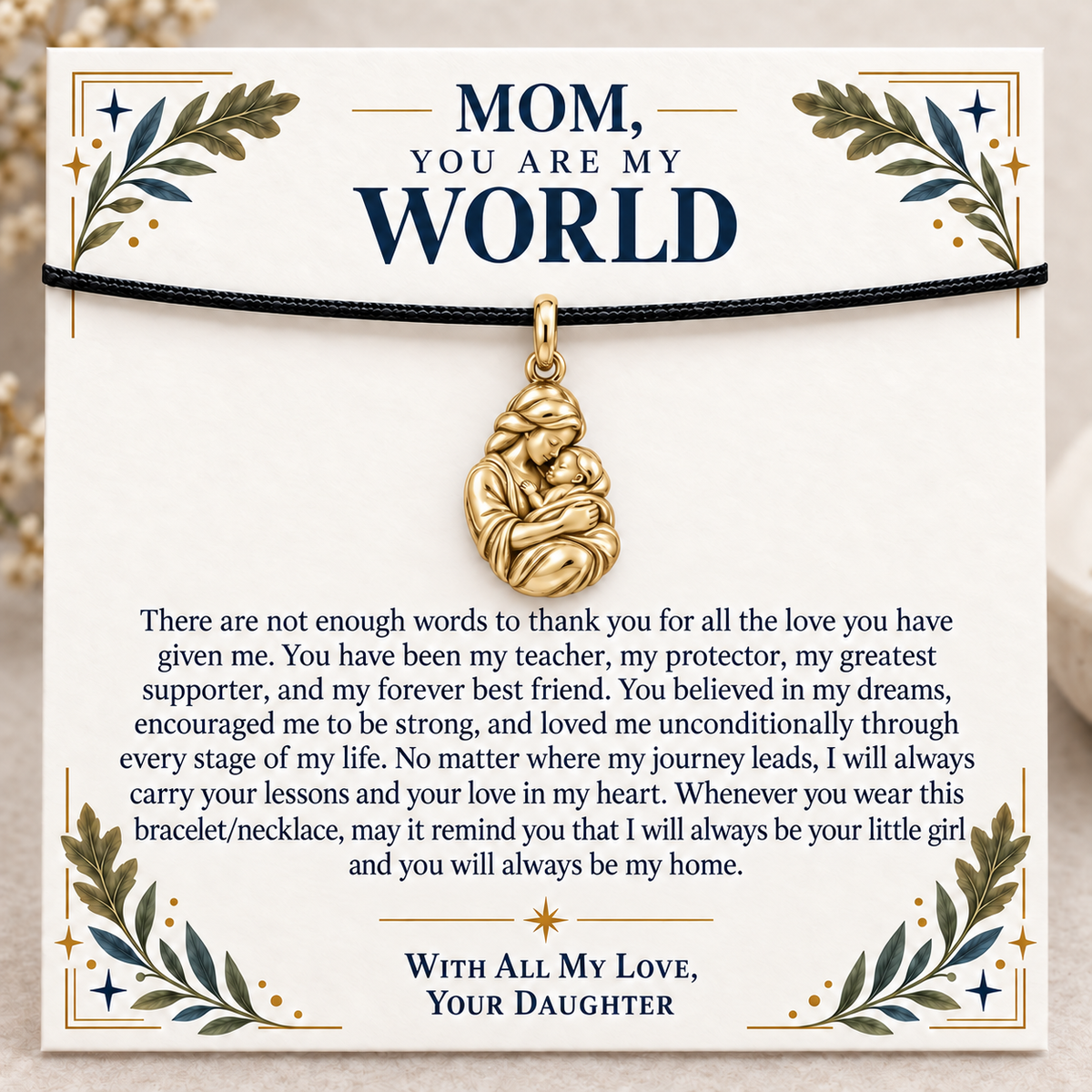 Mother's Embrace You Are My World Charm | gold | d4cc9d5a621ca3204f1e7df2ca425bb92aca94ab6d68734405a046b216890544