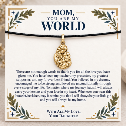 Mother's Embrace You Are My World Charm | gold | d4cc9d5a621ca3204f1e7df2ca425bb92aca94ab6d68734405a046b216890544